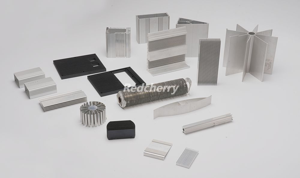 Custom aluminum heat sink extrusion with fins for electronic cooling systems