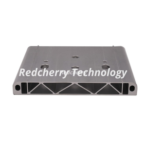 6063 Aluminum Reinforced Plate Profile - Triangular Ribs with Pre-Drilled Mounting Holes, Industrial Equipment Base/Frame Component