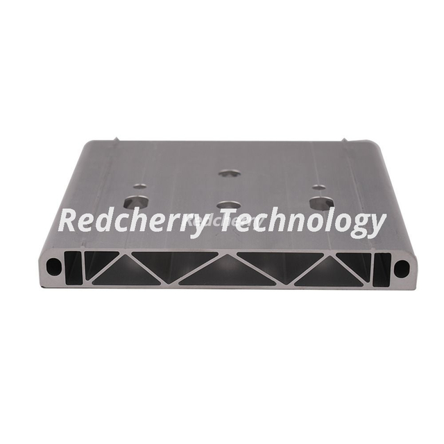 6063 Aluminum Reinforced Plate Profile - Triangular Ribs with Pre-Drilled Mounting Holes, Industrial Equipment Base/Frame Component