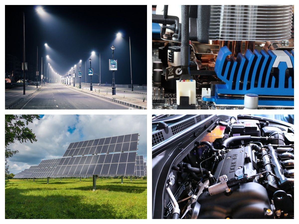 Custom aluminum heat sink extrusion with fins for electronic cooling systems