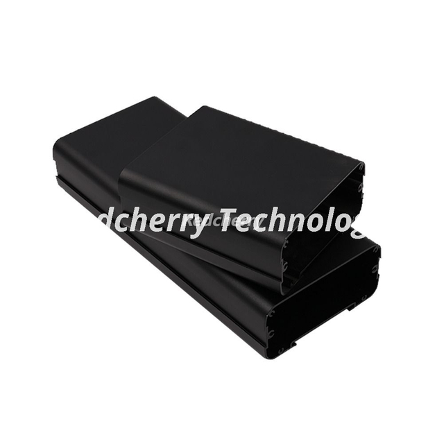 Black Powder-Coated 6063 T5 Aluminum Enclosure Profile for Electronics & Instrument Housings